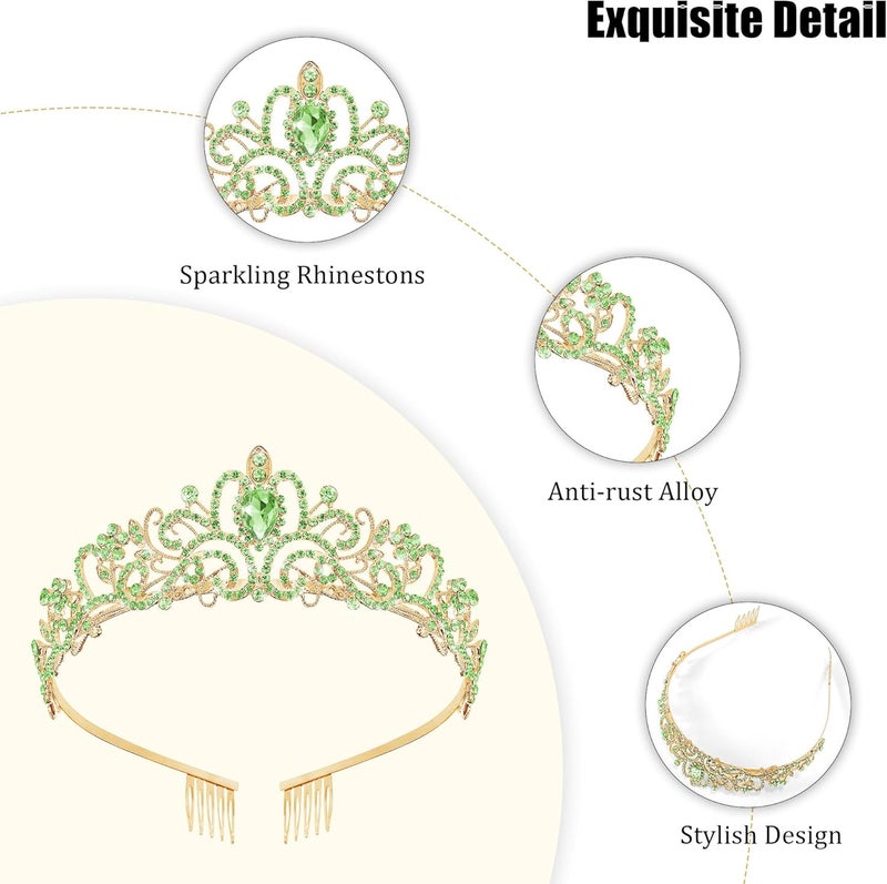 TAROSE Crowns for Women, Queen Crystal Gold Silver Tiaras with White Rhinestone and Combs, Goddess Crown for Wedding Bride Birthday Princess Bridal Shower Hair Accessories for Women - Image 4